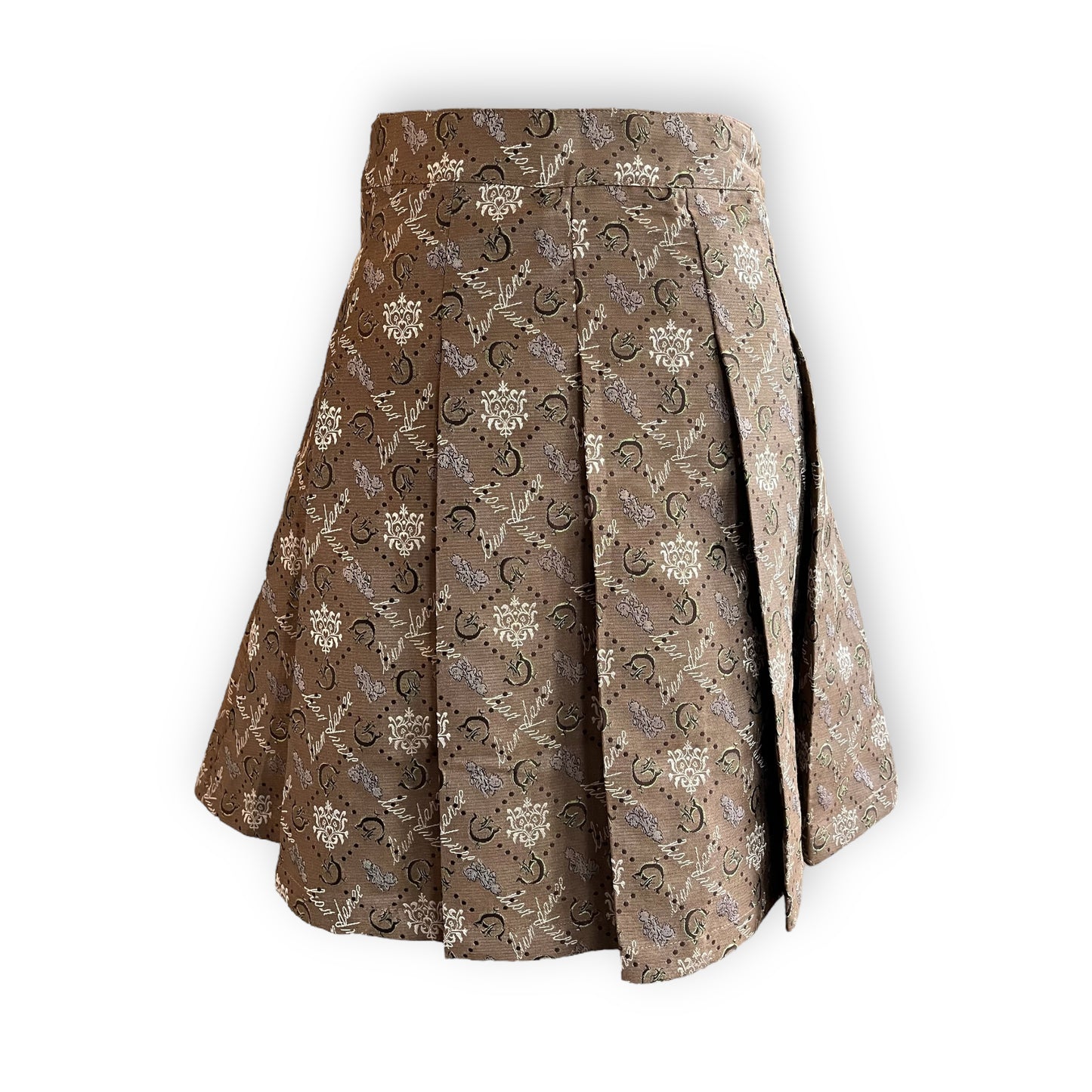 Lunar Lion Brocade Pleated Tennis Skirt